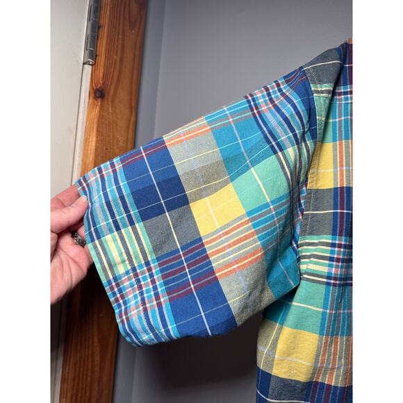 Wrangler Pearl Snap Med Mens Bright Color Short Sleeve Plaid Western Shirt - Picture 8 of 14